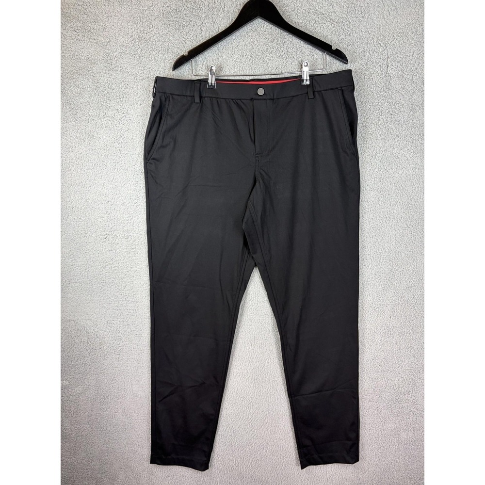 Redvanly Pants Mens 42x34 Black Golf Performance Stretch Tapered Khakis 2XL Mens - Picture 2 of 9
